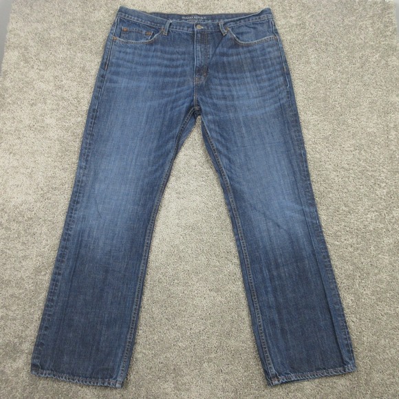 Banana Republic Other - Banana Republic Jeans Mens 38x32 Blue Regular Straight Faded Whisker Denim Pants